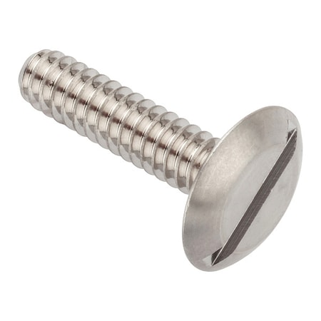 Zoro Select #10-24 x 3/4 in Slotted Truss Machine Screw, Plain 18-8 Stainless Steel ZW1157