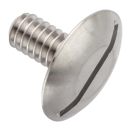 Zoro Select 1/4"-20 x 1/2 in Slotted Truss Machine Screw, Plain 18-8 Stainless Steel ZW1213