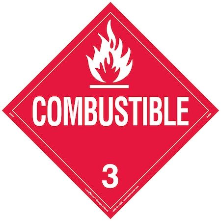 Labelmaster Combustible Liquid Placard, Combustible, Vinyl, 25 PK Z-EZ9