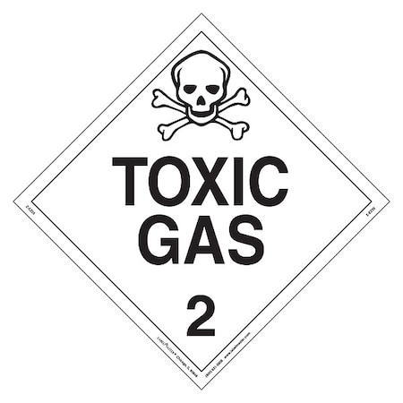 Labelmaster Toxic Gas Placard, Toxic Gas, Vinyl, 25 PK Z-EZ25