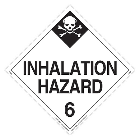 Labelmaster Inhalation Hazard Placard, Inhalation Hazard 6, Vinyl, 25 PK Z-EZ29