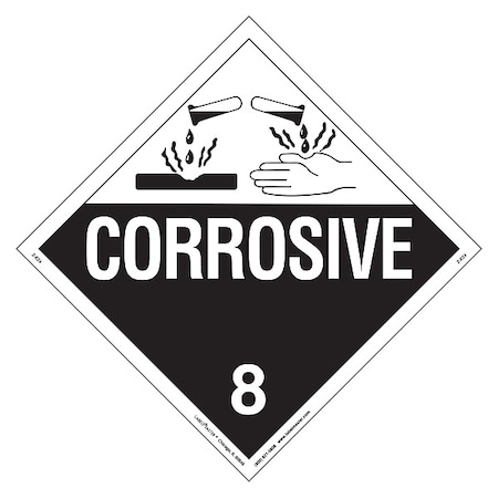 Labelmaster Corrosive Placard, Corrosive, Vinyl, 25 PK Z-EZ4