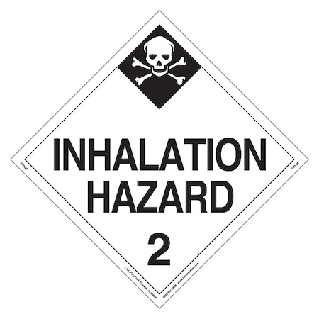 Labelmaster Inhalation Hazard Placard, Inhalation Hazard 2, Polycoated Tagboard, 25 PK Z-PL28
