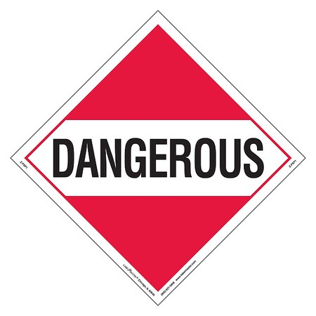 Labelmaster Dangerous Placard, Dangerous, Vinyl, 25 PK Z-PSP1