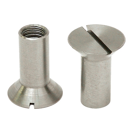 Zoro Select Barrel Bolt, 5/16"-18, 1 in Brl Lg, 7/16 in Brl Dia, Stainless Steel Plain, 5 PK Z5040