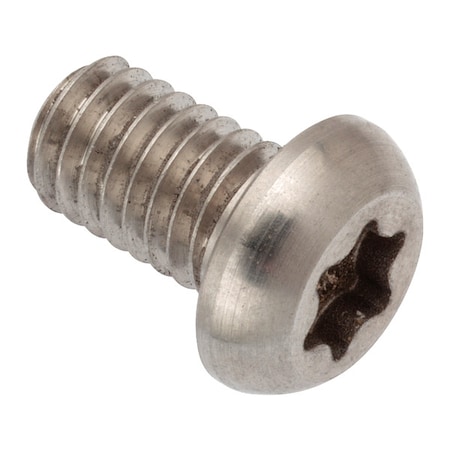 Zoro Select M6-1.00 x 10 mm Torx Button Machine Screw, Plain Stainless Steel ZBM6X10