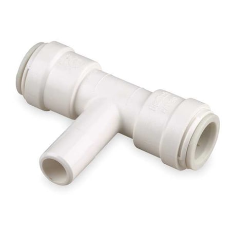 Watts Push-Fit Tee Fitting, 1/2 in Tube Size, Polysulfone, White 3534-10
