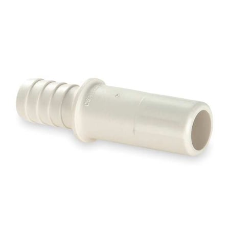 Watts Push-Fit Fitting, 1/2 in x 1/2 in Tube Size, Polysulfone, White 3511-1008