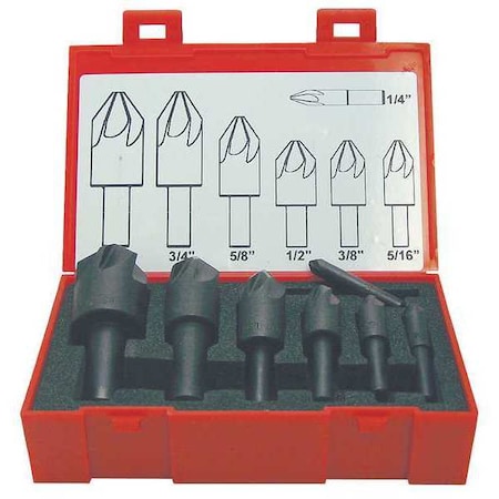 Keo 60 deg 6 Flute 7 piece Countersink Set HSS 919-000-333
