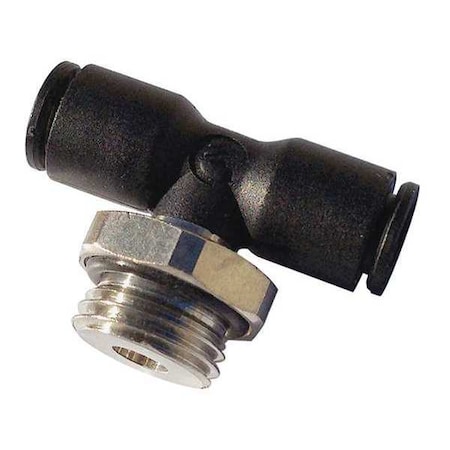 Legris Push-Fit Tee Fitting, 1/8 in Tube Size, Fiberglass-Reinforced Nylon, Black, 10 PK 3108 53 20