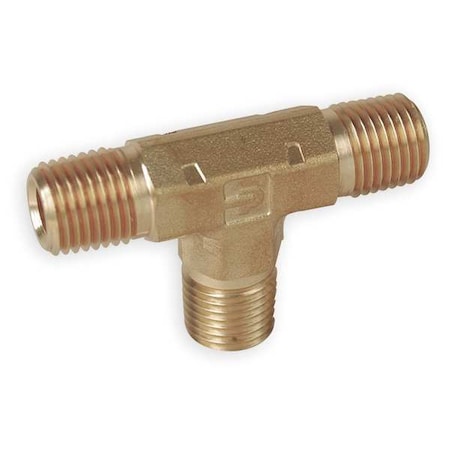Parker Tee Brass Pipe Fitting, 1/2 in Male NPT X 1/2 in Male NPT 8-8-8 MT-B