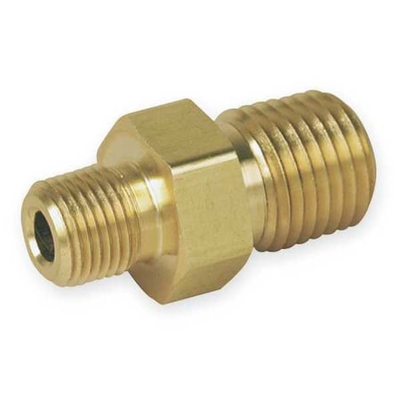 Parker Hex Nipple Brass Pipe Fitting, 1/4 in Male NPT X 1/4 in Male NPT 4-4 MHN-B
