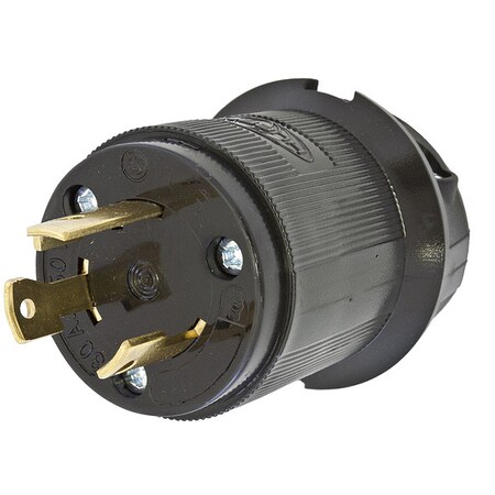 Hubbell Wiring Device-Kellems Locking Plug, L6-30P, 30 A, 250V AC, Single Phase, 2 Pole, Screw Terminals, Black HBL2621BK