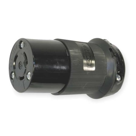 Hubbell Wiring Device-Kellems Locking Connector, L5-20R, 20 A, 125V AC, Single Phase, 2 Pole, Screw Terminals, Black HBL2313BK