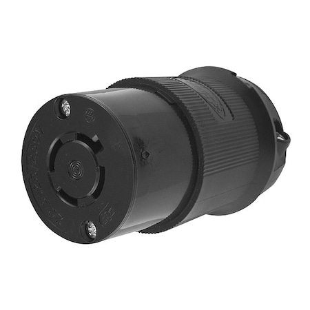 Hubbell Wiring Device-Kellems Locking Connector, L14-20R, 20 A, 125/250V AC, Three Phase, 3 Pole, Screw Terminals, Black HBL2413BK