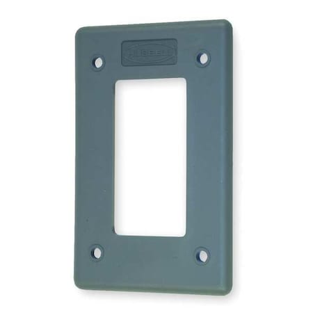 HUBBELL Rocker Wall Plates and Box Cover, Number of Gangs: 1 Non Metallic, Light Texture Finish, Gray HBLP26FS