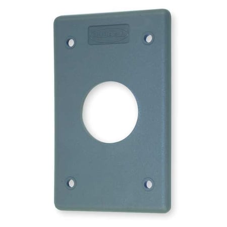 Hubbell Wiring Device-Kellems Single Receptacle Wall Plates and Box Cover, Number of Gangs: 1 Non Metallic, Light Texture Finish HBLP7FS