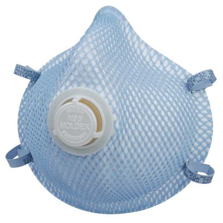 MOLDEX N95 Disposable Respirator, Exhalation Valve, 2300 Series, Molded, Dual Headstrap, M/L, Pack of 10 2300N95