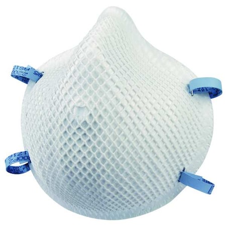 Moldex N95 Disposable Respirator, Molded, Dual Headstrap, Molded Nose Bridge, White, M/L, PK20 2200N95