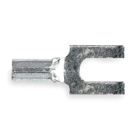 3M Fork Terminal, #8 Stud Size, 18 AWG, 600 V, Bare Insulated, Red, Crimp Termination Only, 100 PK M18-8FBX