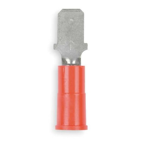 3M Male Disconnect, Red, 22-18AWG, PK100 MVU18-187DMX
