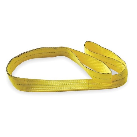 Dayton Web Sling, Type 3, 18 ft L, 2 in W, Polyester, Yellow 1DNJ9