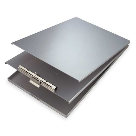 Zoro Select 8-1/2" x 14" Portable Storage Clipboard, Silver 10019