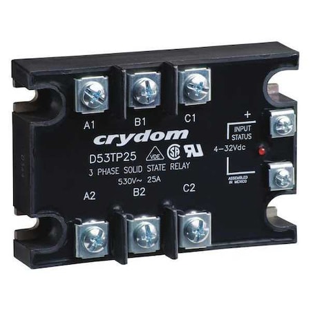 CRYDOM Solid State Relay, 90 to 280VAC, 50A A53TP50D