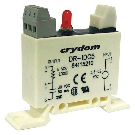 Crydom Input/Output Relay, 50mA, DIN Rail, White DR-IDC5