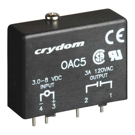 Crydom Input/Output Relay, 3.5A, Plug-In, Black OAC5