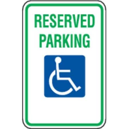 Zing Reserved Handicap Parking Sign, 18"X12, 2197 2197
