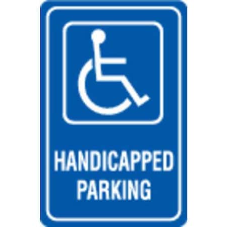 Zing Handicap Parking Sign, 12" W, 18" H, English, Aluminum 2196