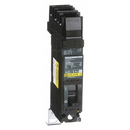 Square D Circuit Breaker, FA Series, 20, 1 Pole, 277/480VAC, Not Rated FA14020C