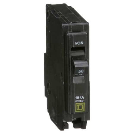 Square D Miniature Circuit Breaker, QO Series, 50A, 1 Pole, 120/240V AC, 10kA at 120/240V AC QO150
