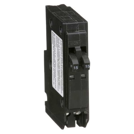 SQUARE D Miniature Circuit Breaker, 15 A, 120/240V AC, 1 Pole, Plug In Mounting Style, QO Series QO1515