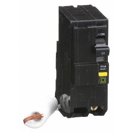 Square D Miniature Circuit Breaker, QO Series, 30A, 2 Pole, 120/240V AC, 10kA at 120/240V AC, A Curve QO230GFI