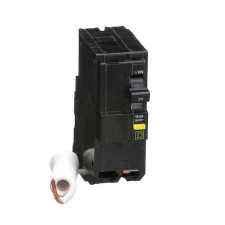 Square D Miniature Circuit Breaker, QO Series, 20A, 2 Pole, 120/240V AC, 10kA at 120/240V AC, A Curve QO220GFI