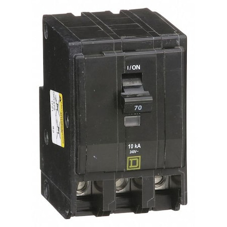 Square D Miniature Circuit Breaker, QO Series, 70A, 3 Pole, 120/240V AC, 10kA at 120/240V AC QO370