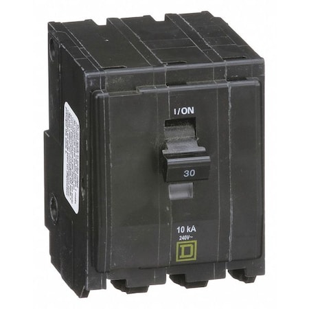 SQUARE D Miniature Circuit Breaker, QO Series 30A, 3 Pole, 120/240V AC QO330