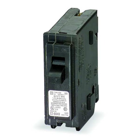 Square D Miniature Circuit Breaker, QO Series, 20A, 1 Pole, 120/240V AC, 10kA at 120/240V AC QO120HID