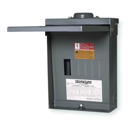 Square D Load Center, 6 Spaces, 100A Amps, 120/240V AC QO612L100RB