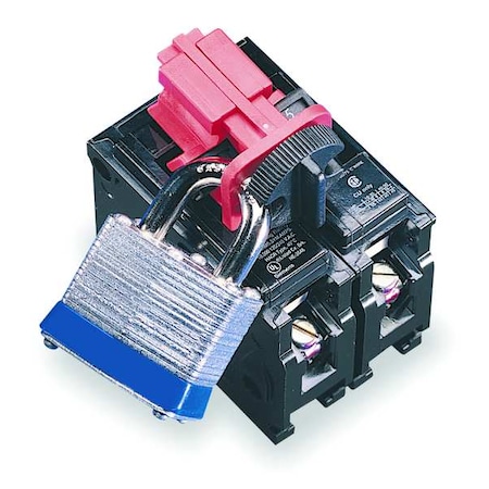 Brady Multi-Pole Breaker Lockout, Clamp-On, 120V AC, Red, PK6 66320