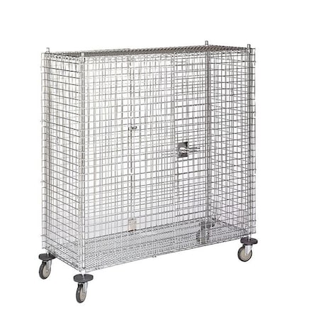 Zoro Select Wire Security Cart with Fixed Shelves, 900 lb Capacity, 28 1/2 in W x 64 in L x 68 in H, 0 Shelves 1ECH1