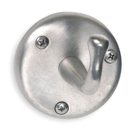 Zoro Select Bathroom Hook, 1 Hook, 3-1/4In D, Satin 1ECL8