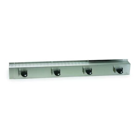Tough Guy Mop and Broom Rack, Silver, StainlessSteel 1ECL5