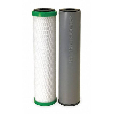 Pentair Pentek Woven Filter Cartridge, 0.6 gpm, 0.5 Micron, 2-7/8" O.D., 9 3/4 in H, 2 PK 155584-75