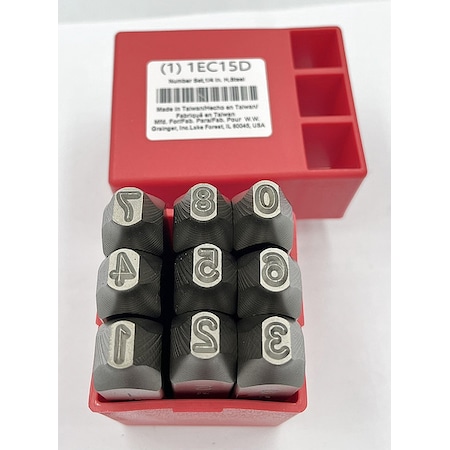 Zoro Select Hand Stamp Kit, Number Set 1EC15