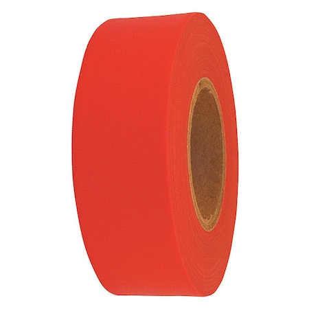 Zoro Select Flagging Tape, No Legend, Red, 1 3/16 in Wide x 300 ft Length, Polyethylene, 2 mil 1EC23