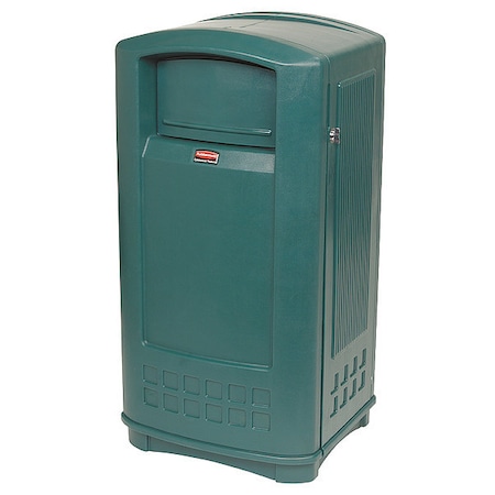 Rubbermaid Commercial 35 gal. Rectangular Trash Can, Dark Green, 20 1/4 in Dia, Swing, Plastic FG9P9000DGRN
