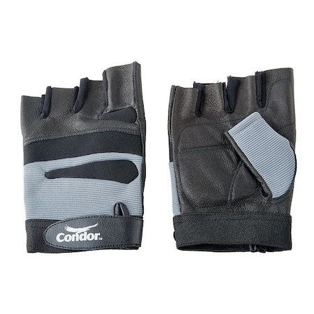 Zoro Select Anti-Vibration Gloves, L, Black/Silver, PR 1EC80